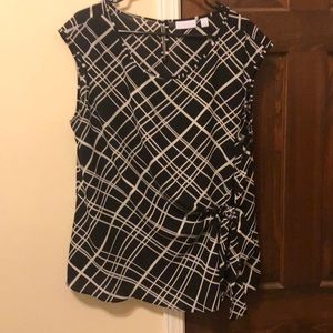 Black N White Sleeveless Top